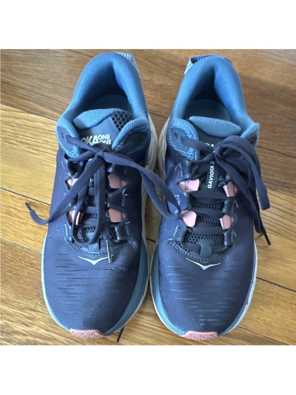 Hoka One One Women's Navy and Pink Athletic Running Shoes